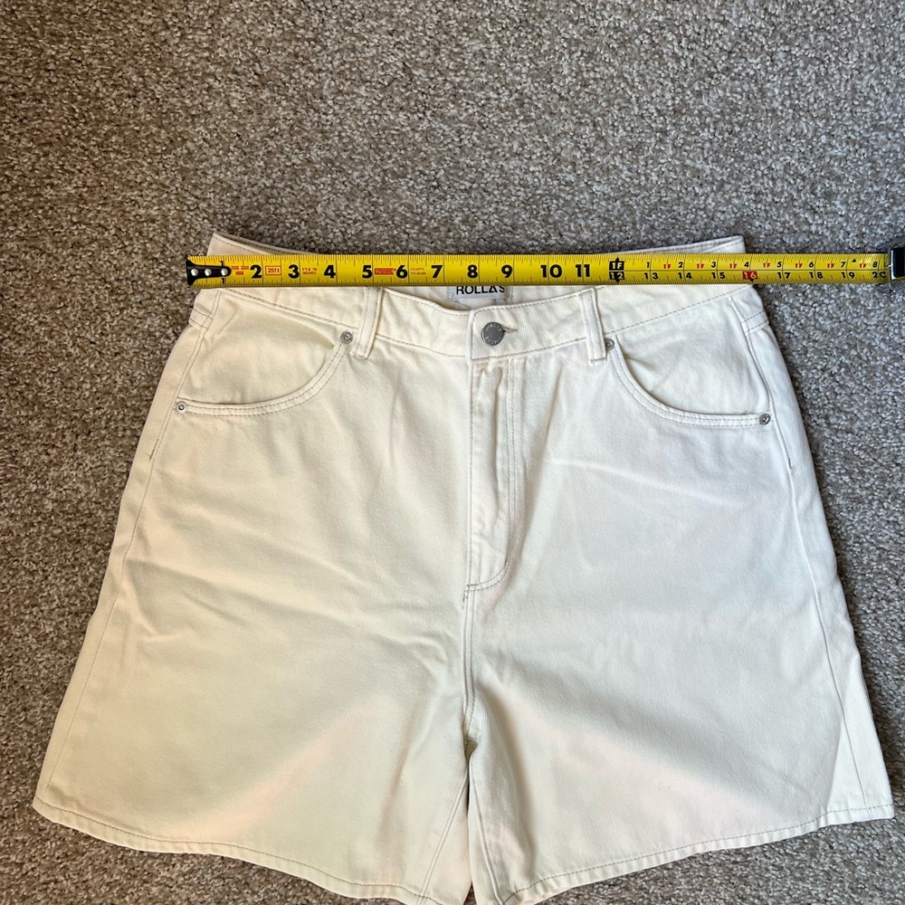Rolla’s Super Mirage-Evie Cream Denim Shorts